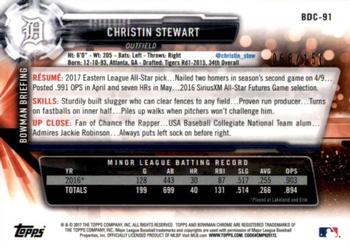 2017 Bowman Draft - Chrome Blue Refractor #BDC-91 Christin Stewart Back
