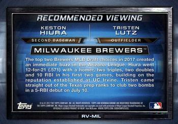 2017 Bowman Draft - Recommended Viewing #RV-MIL Keston Hiura / Tristen Lutz Back