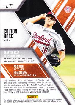 2017 Panini Elite Extra Edition - Aspirations Red #77 Colton Hock Back