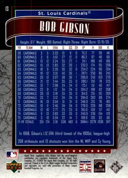 2003 SP Legendary Cuts #13 Bob Gibson Back