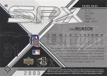 2003 SPx #46 Eric Munson Back