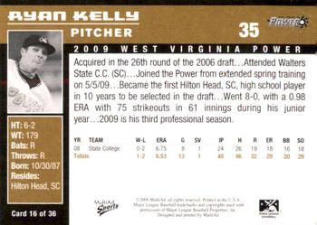 2009 MultiAd West Virginia Power #16 Ryan Kelly Back