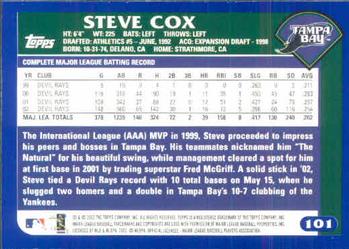 2003 Topps #101 Steve Cox Back
