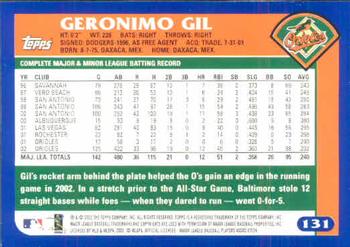 2003 Topps #131 Geronimo Gil Back