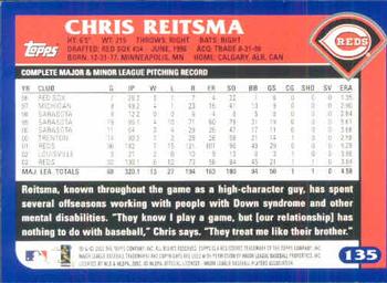 2003 Topps #135 Chris Reitsma Back