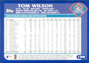 2003 Topps #188 Tom Wilson Back