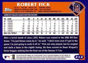 2003 Topps #212 Robert Fick Back