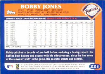 2003 Topps #221 Bobby Jones Back