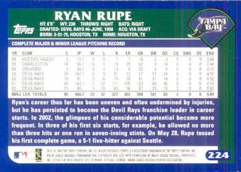 2003 Topps #224 Ryan Rupe Back