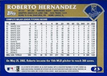 2003 Topps #23 Roberto Hernandez Back