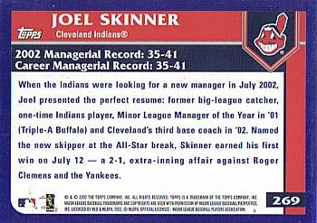 2003 Topps #269 Joel Skinner Back