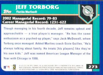 2003 Topps #273 Jeff Torborg Back