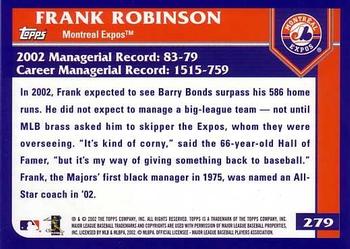 2003 Topps #279 Frank Robinson Back