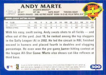 2003 Topps #300 Andy Marte Back
