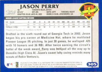 2003 Topps #305 Jason Perry Back