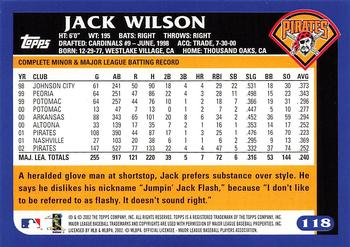 2003 Topps #118 Jack Wilson Back