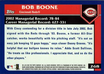2003 Topps #268 Bob Boone Back