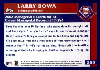 2003 Topps #283 Larry Bowa Back