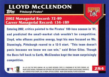 2003 Topps #284 Lloyd McClendon Back