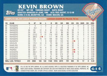 2003 Topps #614 Kevin Brown Back