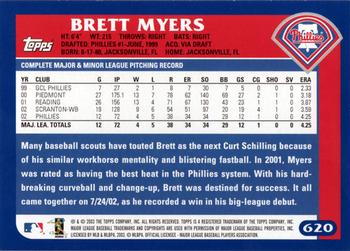 2003 Topps #620 Brett Myers Back