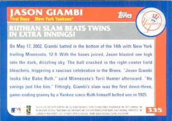 2003 Topps #335 Jason Giambi Back