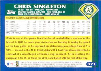 2003 Topps #371 Chris Singleton Back