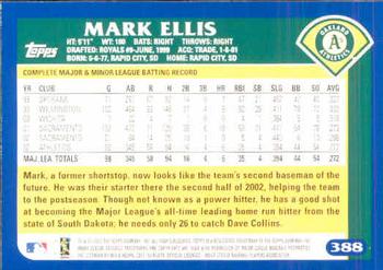 2003 Topps #388 Mark Ellis Back
