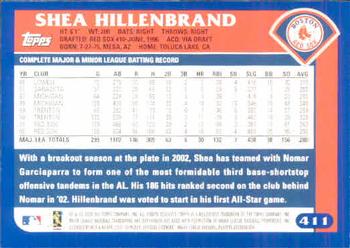 2003 Topps #411 Shea Hillenbrand Back