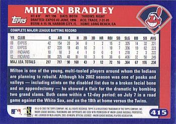 2003 Topps #415 Milton Bradley Back