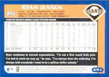 2003 Topps #491 Ryan Jensen Back