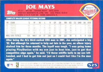 2003 Topps #525 Joe Mays Back
