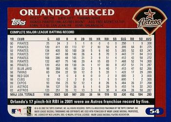2003 Topps #54 Orlando Merced Back