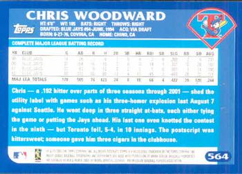 2003 Topps #564 Chris Woodward Back