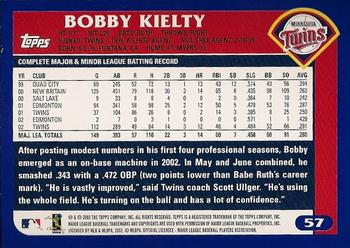 2003 Topps #57 Bobby Kielty Back