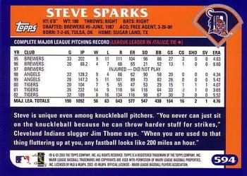 2003 Topps #594 Steve Sparks Back