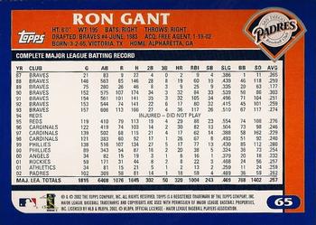 2003 Topps #65 Ron Gant Back