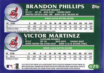 2003 Topps #675 Brandon Phillips / Victor Martinez Back