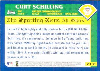 2003 Topps #717 Curt Schilling Back