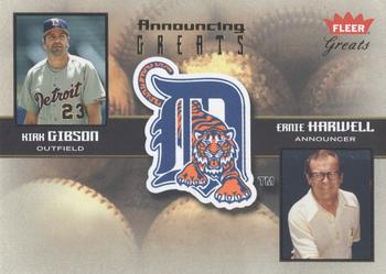 2004 Fleer Greats of the Game - Announcing Greats #5AG Ernie Harwell / Kirk Gibson Front