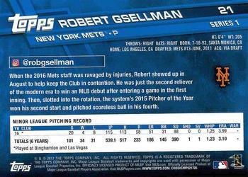 2017 Topps - Limited Edition #21 Robert Gsellman Back