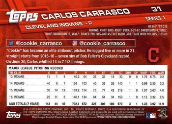2017 Topps - Limited Edition #31 Carlos Carrasco Back