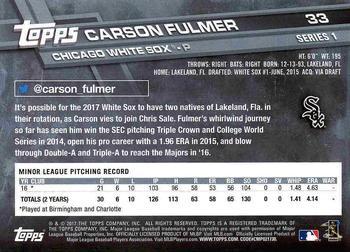2017 Topps - Limited Edition #33 Carson Fulmer Back