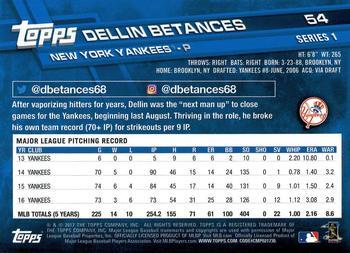 2017 Topps - Limited Edition #54 Dellin Betances Back