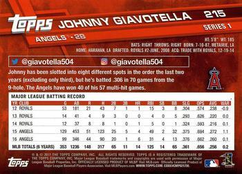 2017 Topps - Limited Edition #215 Johnny Giavotella Back