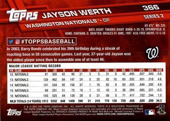 2017 Topps - Limited Edition #366 Jayson Werth Back
