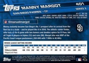 2017 Topps - Limited Edition #401 Manny Margot Back