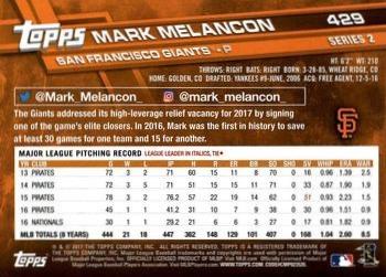 2017 Topps - Limited Edition #429 Mark Melancon Back