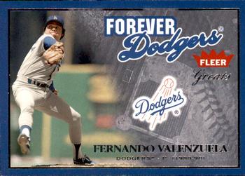 2004 Fleer Greats of the Game - Forever #1F Fernando Valenzuela Front