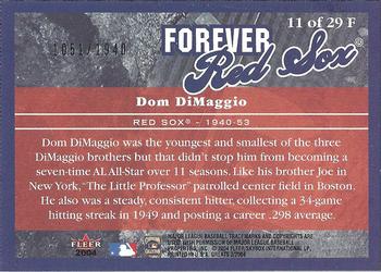 2004 Fleer Greats of the Game - Forever #11F Dom DiMaggio Back